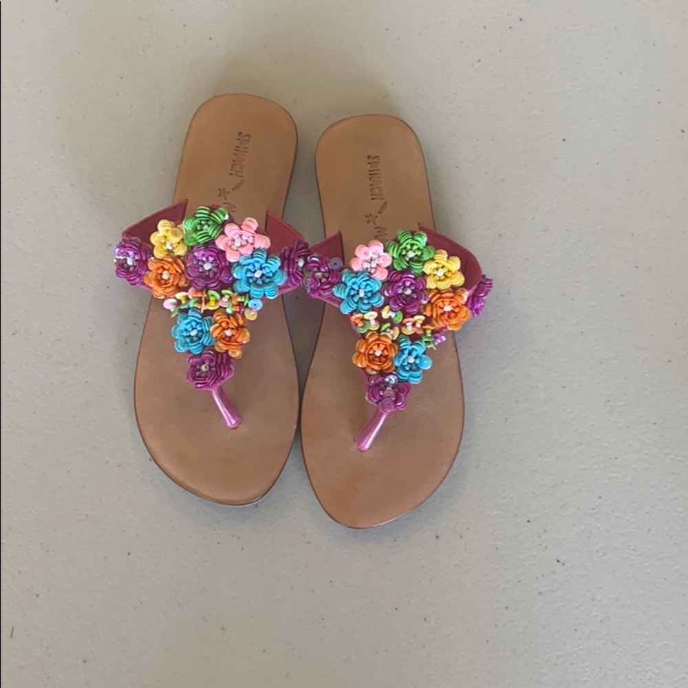 Beaded flower sandals